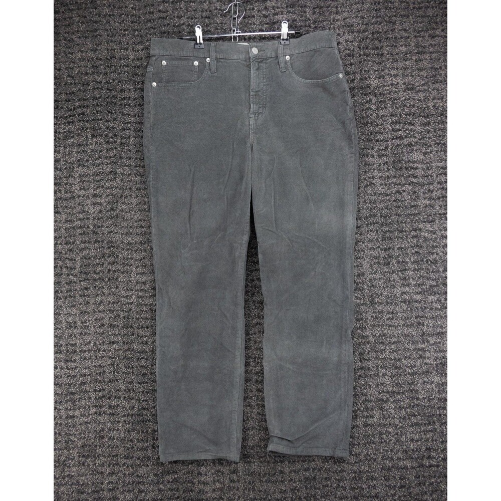J Crew Pants Mens 32 Actual 35x28 Gray Vintage Slim Straight Stretch Corduroy